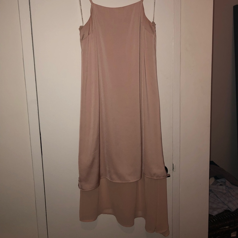 Avec Les Filles rose colored, asymmetrical dress